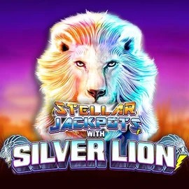 Official Jackpots logo: Stellar Jackpots with Silver Lion by Lightning Box Game at Glorion Casino